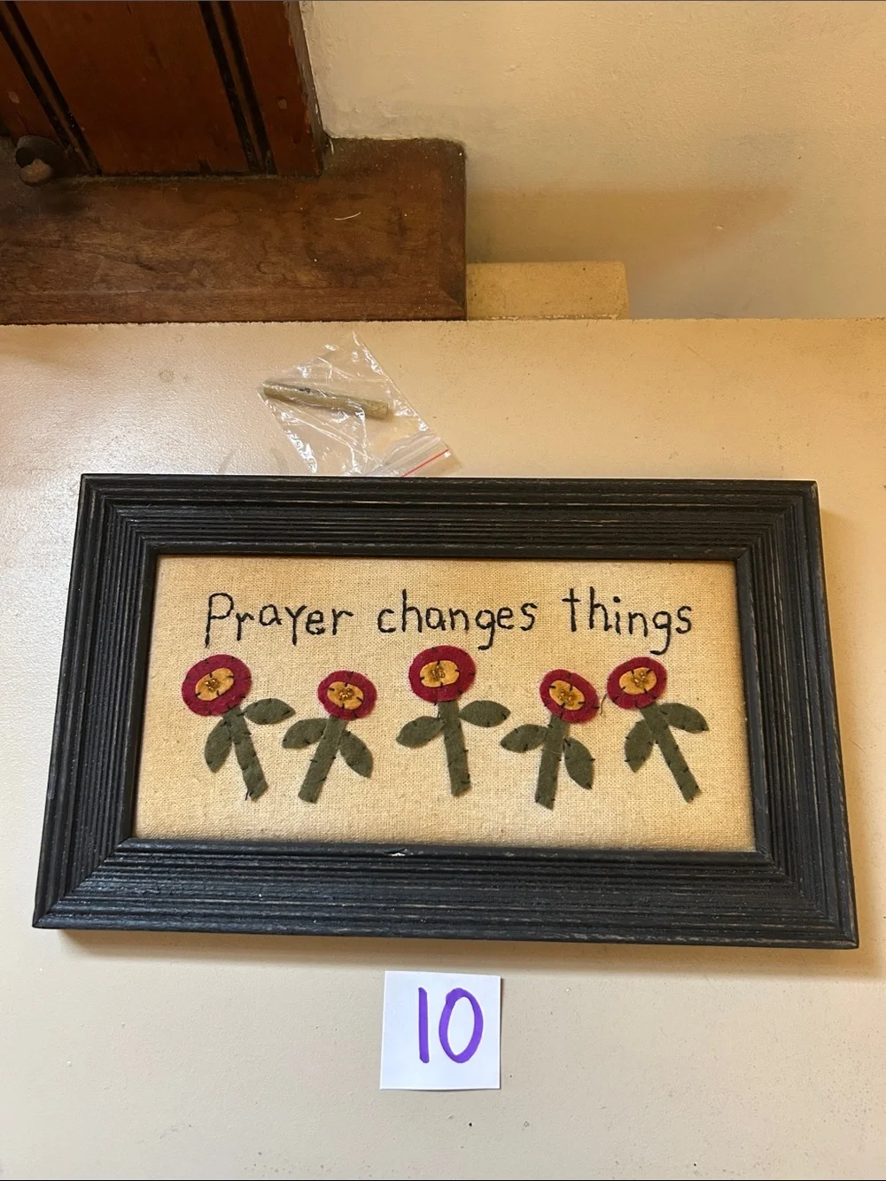 Framed needlepoint wall decor Prayer Changes Things New